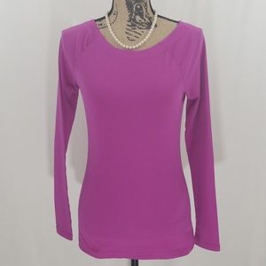 Lauren Ralph Lauren pink stretch  LS Top